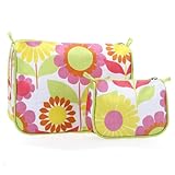 CLINIQUE 2 pc Floral Cosmetic Bag Set