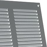 EUROPLAST 300x200mm Grey Metal Air Vent Grille Cover with Insect Mesh view 3