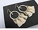 Handcrafted Beads Tassel Eardrop Statement Big Drop Dangle Hoop Long Earrings for Women White