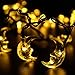 LuckLED Original Moon Solar String Lights, 20ft 30 LED Christmas Lights with Light Sensor for Outdoor, Gardens, Homes, Wedding, Christmas Party and Holiday Decor(Warm White)