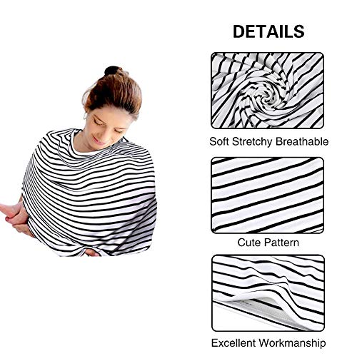 Nursing Breastfeeding Cover, Metplus Car Seat Covers for Babies Infant Carseat Canopy Baby Breast Feeding Cover Ups, All-in-1 for Stroller Shopping Cart Highchair Mom Infinity Scarf - Thumbnail 3