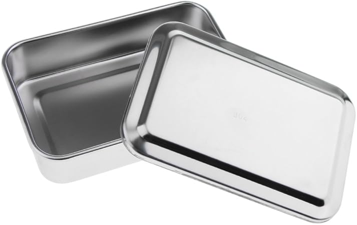 Almencla - Caja de acero inoxidable con tapa: Amazon.es: Hogar