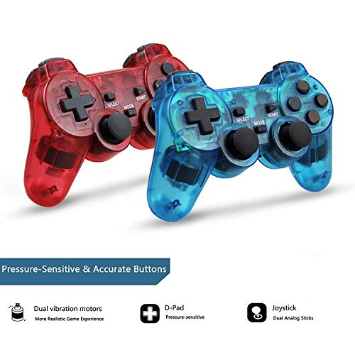 image for Saloke Wireless Controller for PS2 Playstation 2 Dual Shock(Pack of 4,