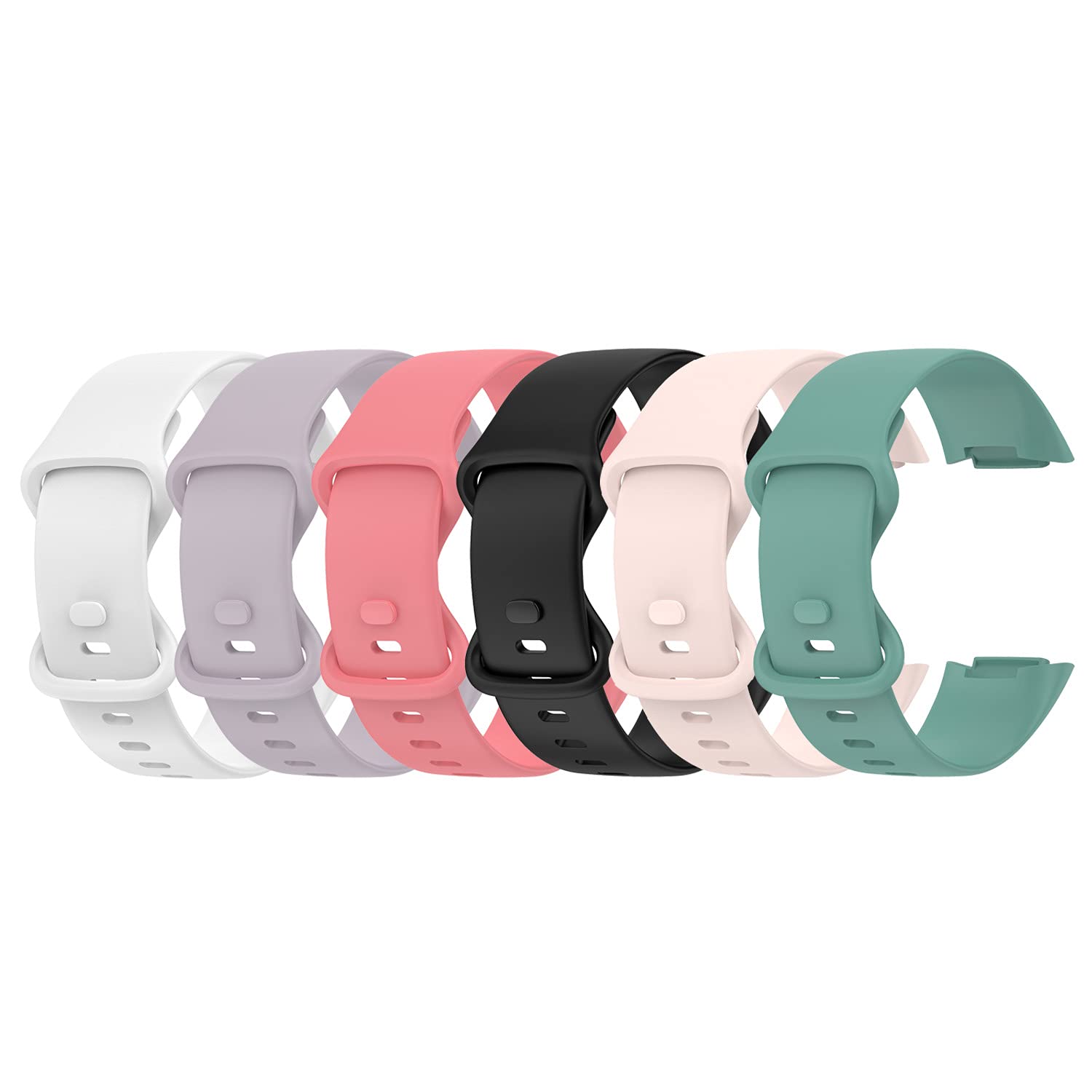 Chofit Straps Compatible with Fitbit Charge 6/Charge 5 Strap, Replacement Soft Silicone Sport Bands Wristband Colorful Arm Band for Charge 5/6 Activity Tracker (Small, 6A)
