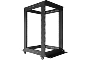 Sysracks Open Frame Server Rack 42U - Adjustable 19-inch Rackmount for Data Center, Network, and Home Server - 440lb Capacity