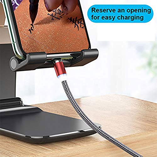 Upgraded Foldable Cell Phone Stand, Angle & Height Adjustable Cradle Dock Desktop Holder with Stable Anti-Slip Design Compatible with 4.7-10.5in iPhone/iPad/Samsung Galaxy/Ebook Reader (White-A)