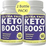 Ultra Fast Keto Boost 2 Bottle Pack Weight Loss Pills with Advanced Natural Ketogenic BHB Burn Fat Supplement Formula 800MG Capsules
