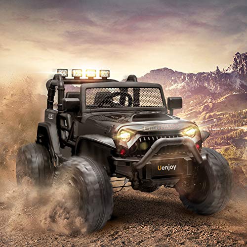 Uenjoy 12V Large Kids Electric Ride on Car 2 Seats Motorized Truck Battery Powered Children Electric Vehicles, Wheels… - Image 3