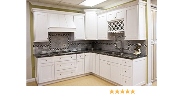 Amazon Com L D Renovations 10 X 10 Kitchen Cabinets Shaker Designer White Furniture Decor