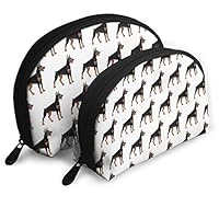 Doberman Pinscher 2 Piece Set Cosmetic Beauty Bag Travel Handy Organizer Pouch Clutch Makeup Pouch Set