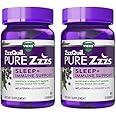ZzzQuil Pure Zzzs Sleep + Immune Support Melatonin Sleep Aid Gummies with Elderberry, Zinc, Chamomile, Lavender, & Valerian Root, 1mg per Gummy, 60 ct (Pack of 2)