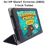HP Slate 7 Extreme (4400) 7-Inch Tablet Custom Fit Portfolio Leather Smart Cover Case with Built In Stand- Black