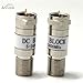 Ancable F-Type Cable TV in-line Voltage Blocking Capacitor DC Block 2-Pack