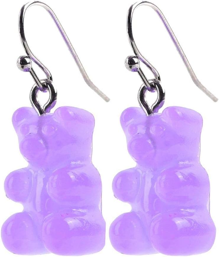 Funky Retro Gummy Bear Design Drop Dangle Earrings by Joe Cool - Various Colours