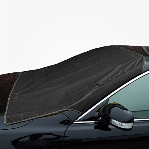 XIDNELL Universal Car Windshield Cover with Magnetic Edges - Waterproof Dustproof Sunshade Covers or Snowoff Protector for Cars Shield (Black)