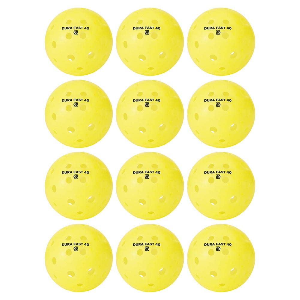 Dura Fast 40 Pickleballs | Outdoor pickleball balls | Yellow | Dozen/Pack of 12 | USAPA Approved and Sanctioned for Tournament Play, Professional Perfomance