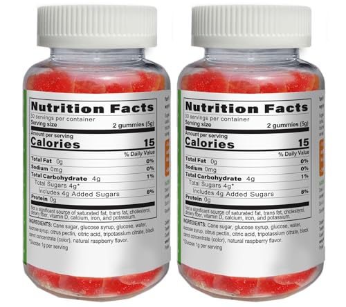 YUM-V\'S Glucose Gummies - Fast Acting Glucose Chewable Gummies - Great Tasting - Gluten Free, Vegan, Non-GMO - Berry Natural Flavor - 60 Chewable Gummy for Adults & Kids (Pack of 2)