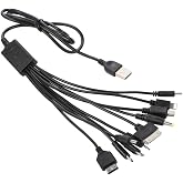 Cutwif 10 in 1 Multi Charging Cable, Universal Multiple Charging Cord Cable with 10 Ports for Cell Phones Speaker MP3 MP4 &amp; More