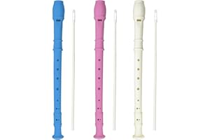 Priaora 3 pcs 8 Hole Soprano Recorders Descant Flute With Cleaning Rod German Style for Adults Beginners Beginner Graduation 