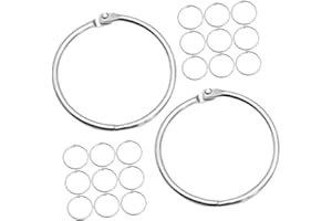 TOVINANNA 20pcs 45mm Metal Loose Leaf Binder Rings, Hinged Book Rings with 3.0mm Thickness for Keychains,