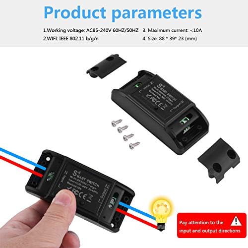 Smart WiFi Lichtschalter Drahtloser Relaisschalter Kanal Tuya Modul App Fernbedienung Timer fr die Hausautomation Kompatibel mit Alexa Google Home Support IOS Android