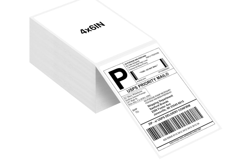 Photo 1 of Joyberg 4x6 Thermal Labels, Shipping Labels, Strong Adhesive Thermal Labels, White Thermal Printer Paper/Labels