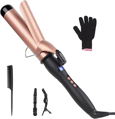 JAETON 38mm Curling Wand Large Ceramic Barrel Adjustable Temperature Dual