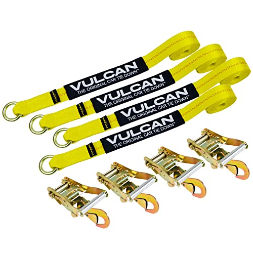 VULCAN Car Tie Down with Snap Hooks Lasso Style 2 Inch x 96 Inch