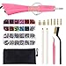 WAMTHUS Hotfix, DIY Applicator Wand Setter Tool 7 Different Sizes Tips, Tweezers & Brush Cleaning kit and 2 Pack Hot-Fix Crystal Rhinestones, Pink