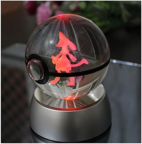 Clear Crystal 3D Pokemon Go Inspired Engraved Lasermarked Pokeball Lucario