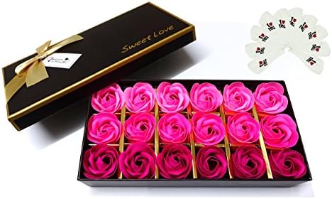 Couple Mastermind 18- Piece Scented Preserved Rose Bath Soap and 10-Pieces I Love You Latex Balloons Gift Set- Perfect Bundle for Anniversary/ Birthday/ Wedding/ Valentine’s Day/ Proposal (Pink)