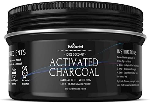 Activated Coconut Charcoal Powder W/ 100% Natural & Magical Teeth Whitening Formula - Eco Friendly Packaging - Safe & Effective Teeth Whitener Helps Fighting Cavities, Plaque & Gingivitis