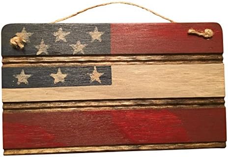 Americana American Flag Wooden Wall Decor. Perfect for any Nostalgic Americana Collection and Rustic Decor. Hand Made in the Heart of America. Made in USA (Small, No Quote)