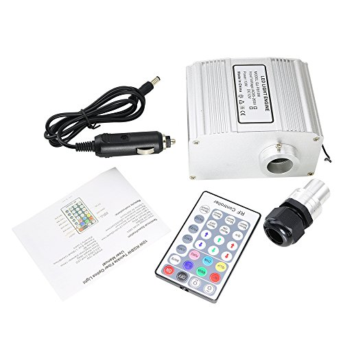 10W Twinkle Fiber Optic Star Ceiling Light Kit for Car, LED RGBW Engine Driver with 28key RF Remote Control 0.03in/0.75mm 6.5ft/2m 150pcs
