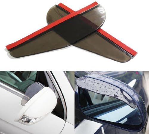 iJDMTOY (2) Universal Rear View Side Mirror Rain Board Sun Visor Shade Shield For Car Truck SUV