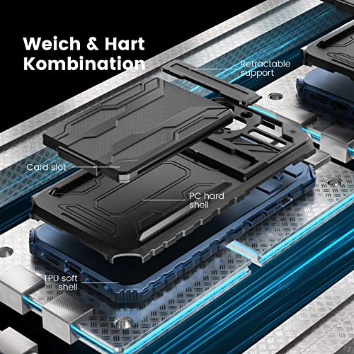 Dawngrey Card Holder Compatible with iPhone 13 Pro Detachable Wallet Case for Slot Kickstand Heavy Duty and Camera Shockproof Protection Phone case ID Cash Credit Cards Pocket. 6.1 inch (Blue)