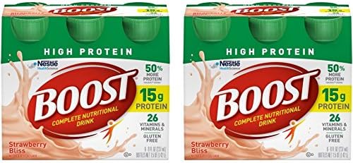 Boost High Protein Complete Nutritional Drink, Strawberry Bliss, 8 fl oz Bottle, (Pack of 12)