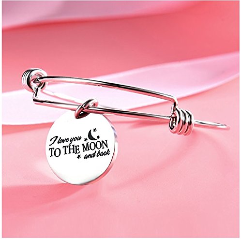 yellow chimes love message steel collection charm bracelet for girls (silver)(ycssbr-221moon-sl)