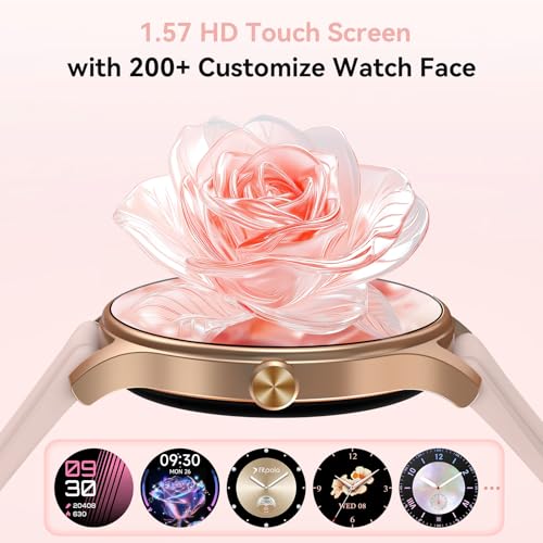 Smart Watches for Women Answer/Make Calls, 1.57'' AMOLED Smartwatch for iPhone/Samsung/Android，Womens Smart Watch with Heart Rate/SpO2/Sleep Monitor, Fitness Watch 120+ Sport Modes 3ATM Waterproof