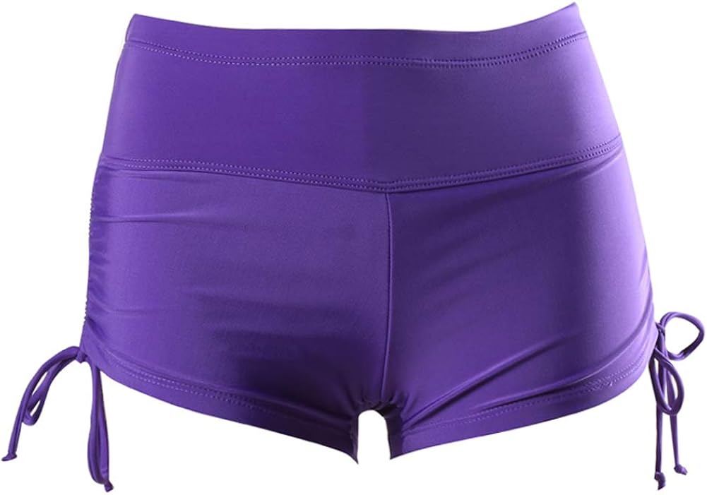 Lisenrain Women S High Waist Swim Shorts Plus Size Side Tie Lined Tankini Bottom Stretch Swimsuit Boyshorts At Amazon Women S Clothing Store