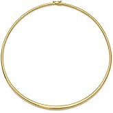 Diamond2Deal 14k Yellow Gold 6mm Graduated Omega Necklace 16"