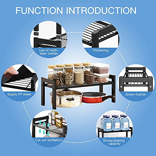 Countertop Shelf for Kitchen, Pantry Shelves Riser Counter