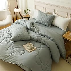CLOTHKNOW Grayish Blue Comforter Set California