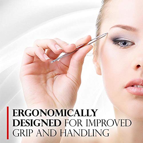 Titania Germany Tweezers Slanted - Professional Incline Tip - Precision & Accuracy Hair Plucker for Daily Routine Beauty Routine - Made In Germany