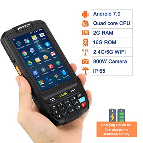 PDA Barcode Scanner Warehouse MUNBYN Rugged Handheld Terminal with