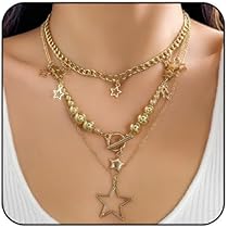 MB ムーキー・ベッツ　モデル ALL STAR NECKLACE Starburst Pendent Necklace,y2k Star Neckalce Unisex,sliver