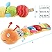 Jcobay Baby Toys Musical Caterpillar Stuffed Crawler Toy Soft Tummy Time Toy with Ruler Bells Rattle Crinkle Educational Interactive Plush Toy for Infant Newborn Boys Girls Toddler 3-12 6 Months Gift
