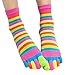 Zeroest Women's Soft Cotton Toe Socks - Colorful Rainbow Five Finger Socks for Girls - 4 Pairs