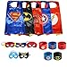 Ecparty Superheros Cape and Mask Costumes Set Matching Wristbands For Kids (5 Sets)