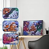 Diamond Painting DIY 5D Special Shape Rhinestones, ABEUTY Underwater World Tropical Fish Coral, Partial Drill Crystal Diamond Dotz Kits